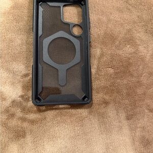 Clear Black Protective Phone Case with Magnetic Ring